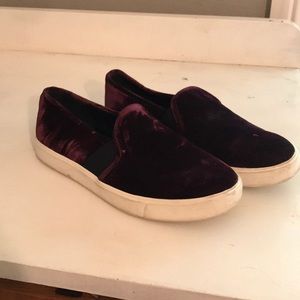 Velvet slip ons